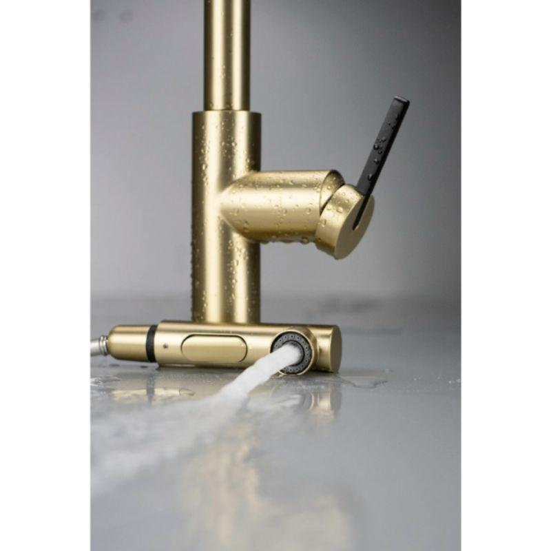 Deante MOMI BKM R73M slavina brušena zlatna sa tuš glavom