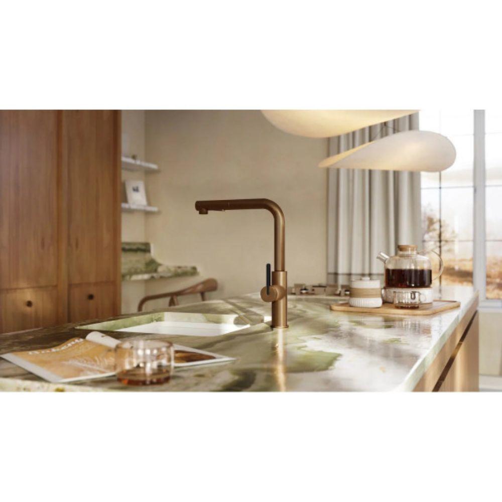 Deante Momi slavina bronza sa tušem Kuhinjska slavina sa izvlačnim crevom Deante Brušena bronza slavina BKM C73M Jednoručna kuhinjska slavina sa dvostrukom funkcijom