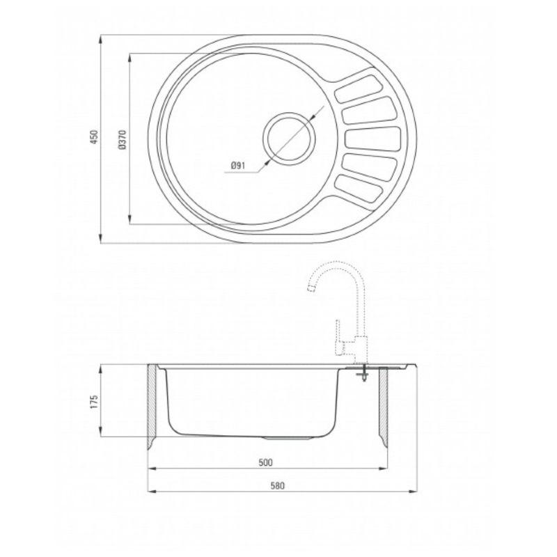Deante set sudopera ZST 011C i slavina BCA 066M Inox jednoručna bez tuš glave