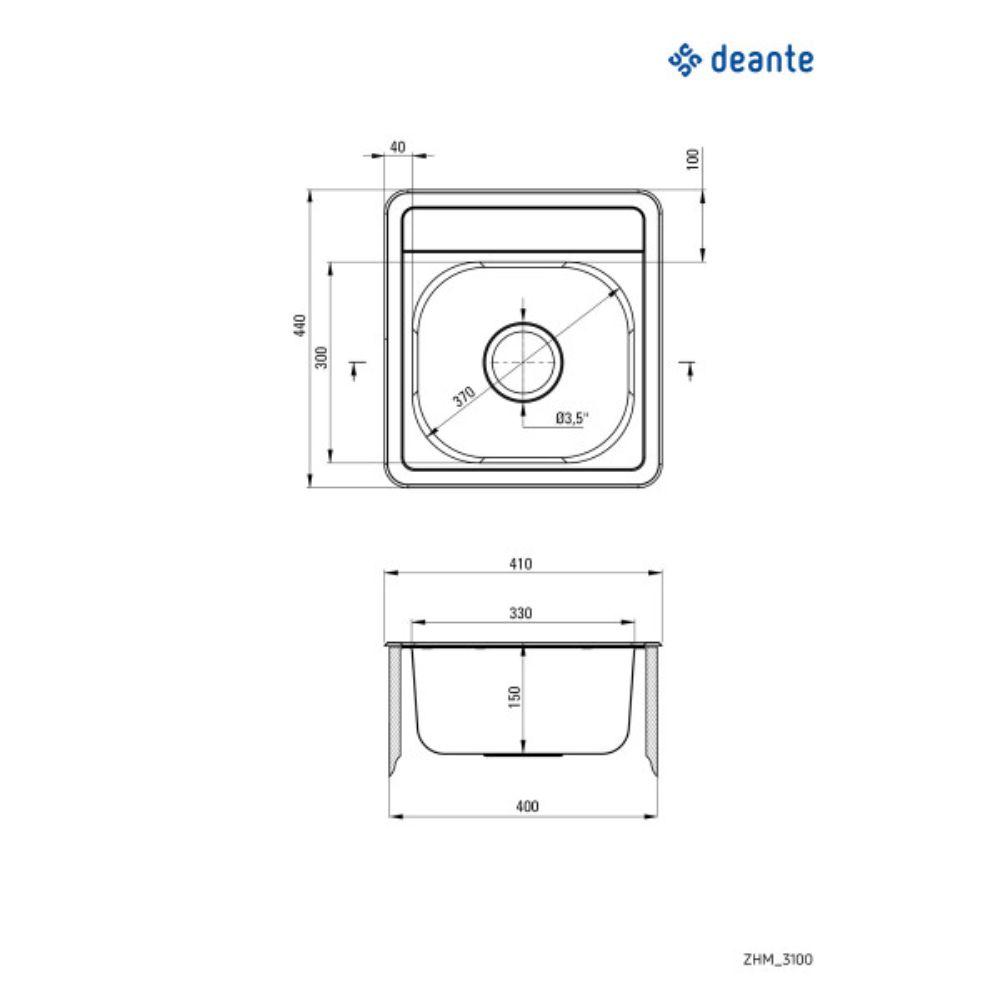 Deante sudopera Mercato 41/IXD ZHM 3100 – Inox Dekor