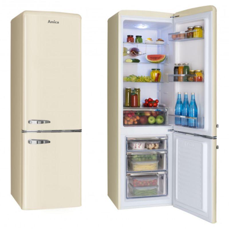 Amica Retro kombinovani frižider FK2965.3GAA 182cm krem – 255L Low Frost
