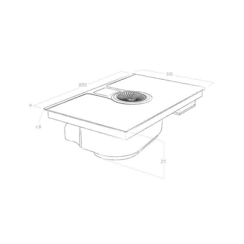 Elica aspirator Nikola Tesla BL/A/83, 83 cm, crna ploča, integrisan aspirator i indukcija