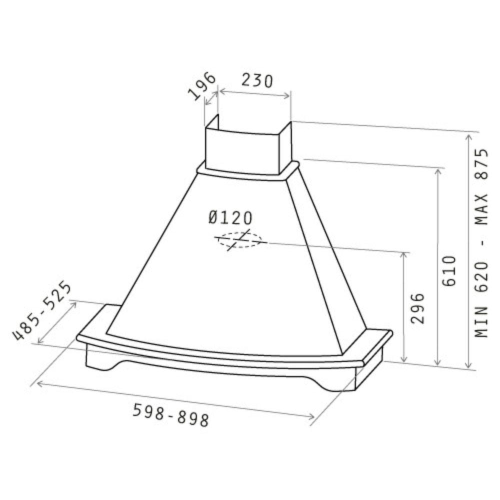 Elica aspirator sa mogućnošću farbanja drvenog elementa