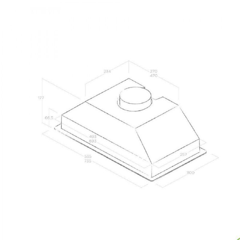 Elica ERA C WH/A/72 – ugradni aspirator 72 cm, bela boja, LED osvetljenje