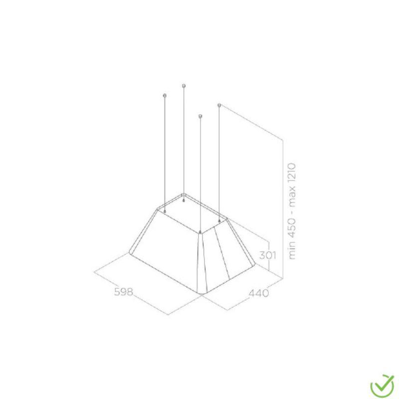 Elica IKONA LIGHT IX/F/60 inox ostrvski aspirator sa elektronskim komandama i booster funkcijom