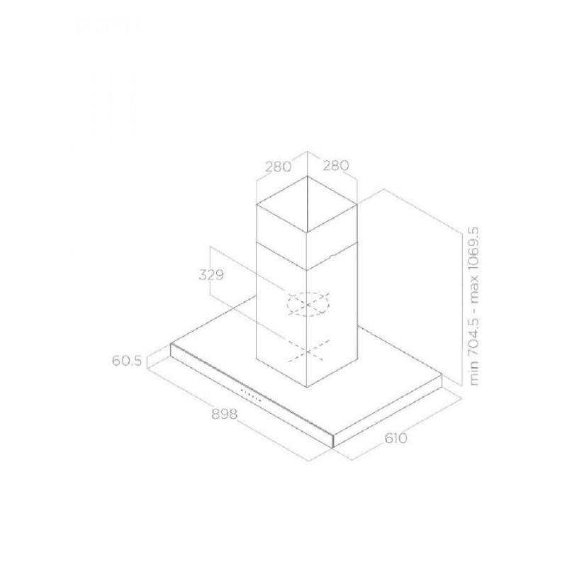 Elica JOY ISLAND WHIX/A/90 – ostrvski aspirator belo staklo i inox sa LED osvetljenjem i komandama na dodir