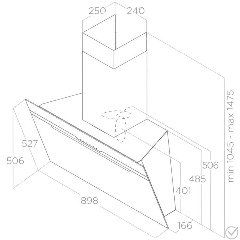 Elica MAJESTIC BL/A/90 crni zidni aspirator 90 cm sa LED osvetljenjem i booster funkcijom