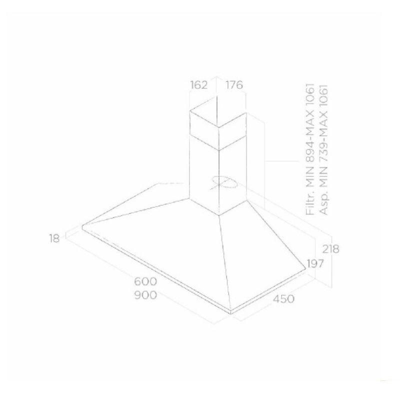 Elica MISSY PB IX/A/60 – zidni inox aspirator 60 cm sa HALO osvetljenjem i slajder upravljanjem
