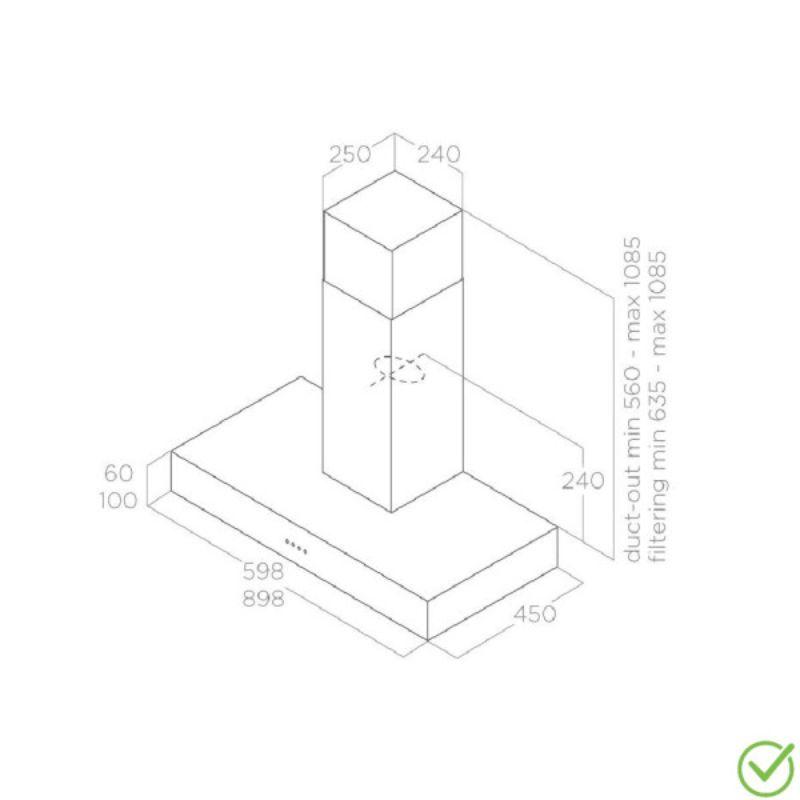 Elica SP.NG H6 IX/A/60 inox zidni aspirator sa LED osvetljenjem i mehaničkim kontrolama