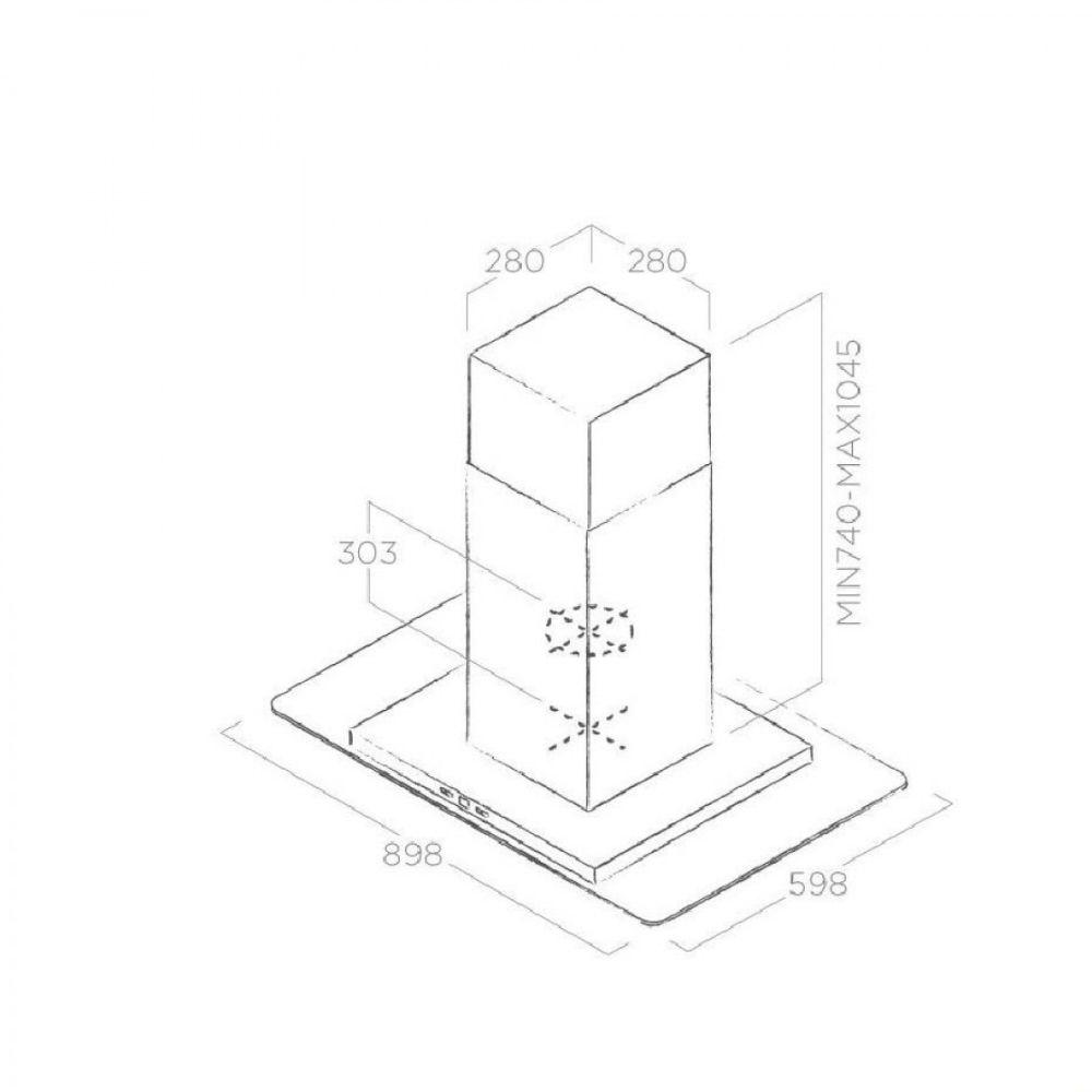 Elica TRIBE A ISLAND IX/A/90x60 aspirator ostrvski inox
