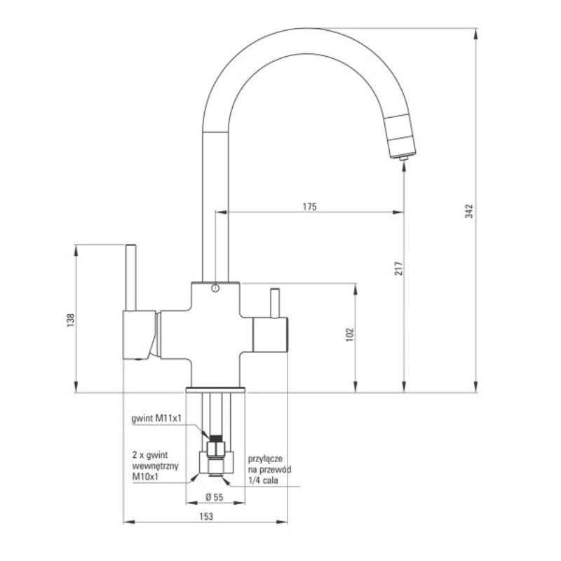 Deante  slavina sa konekcijom za filter vodu, hrom BCH 064M