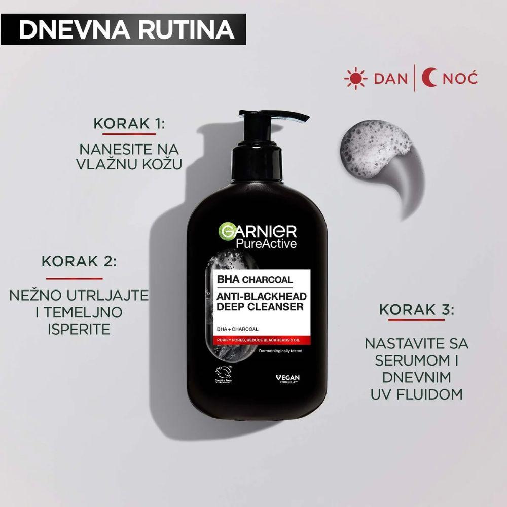 garnier pure active charcoal gel za čišćenje protiv mitesera 250ml