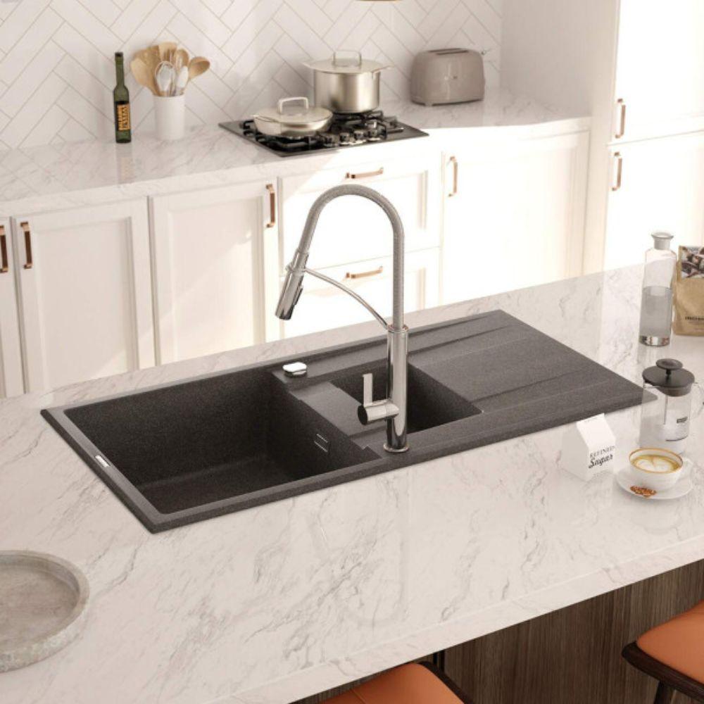 granitna sudopera antracit sa dodatnim koritom