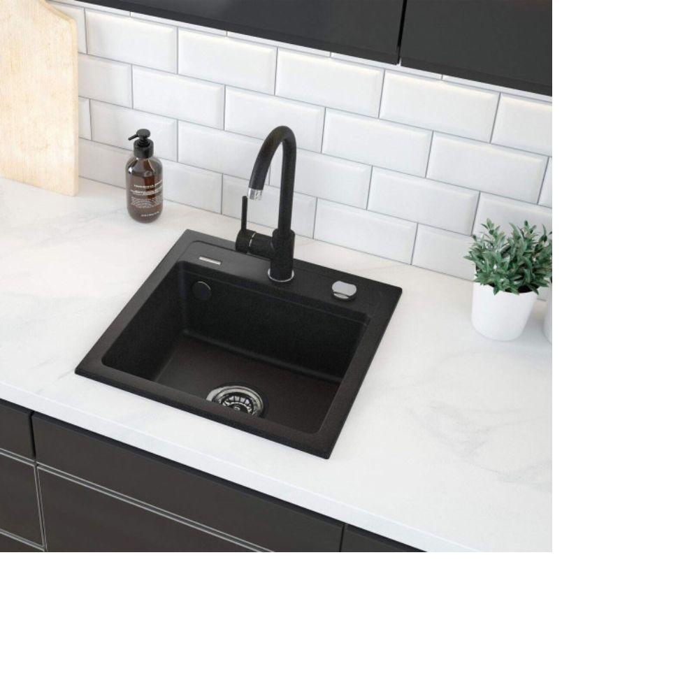 Granitna sudopera ZQZ 2103 u grafit boji sa hromiranom slavinom BEN 262M