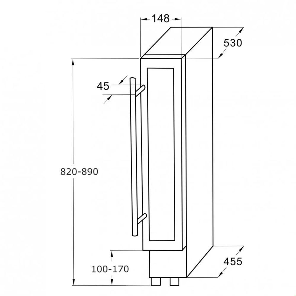 LED osvetljenje i staklena vrata sa UV zaštitom – Amica vinska vitrina