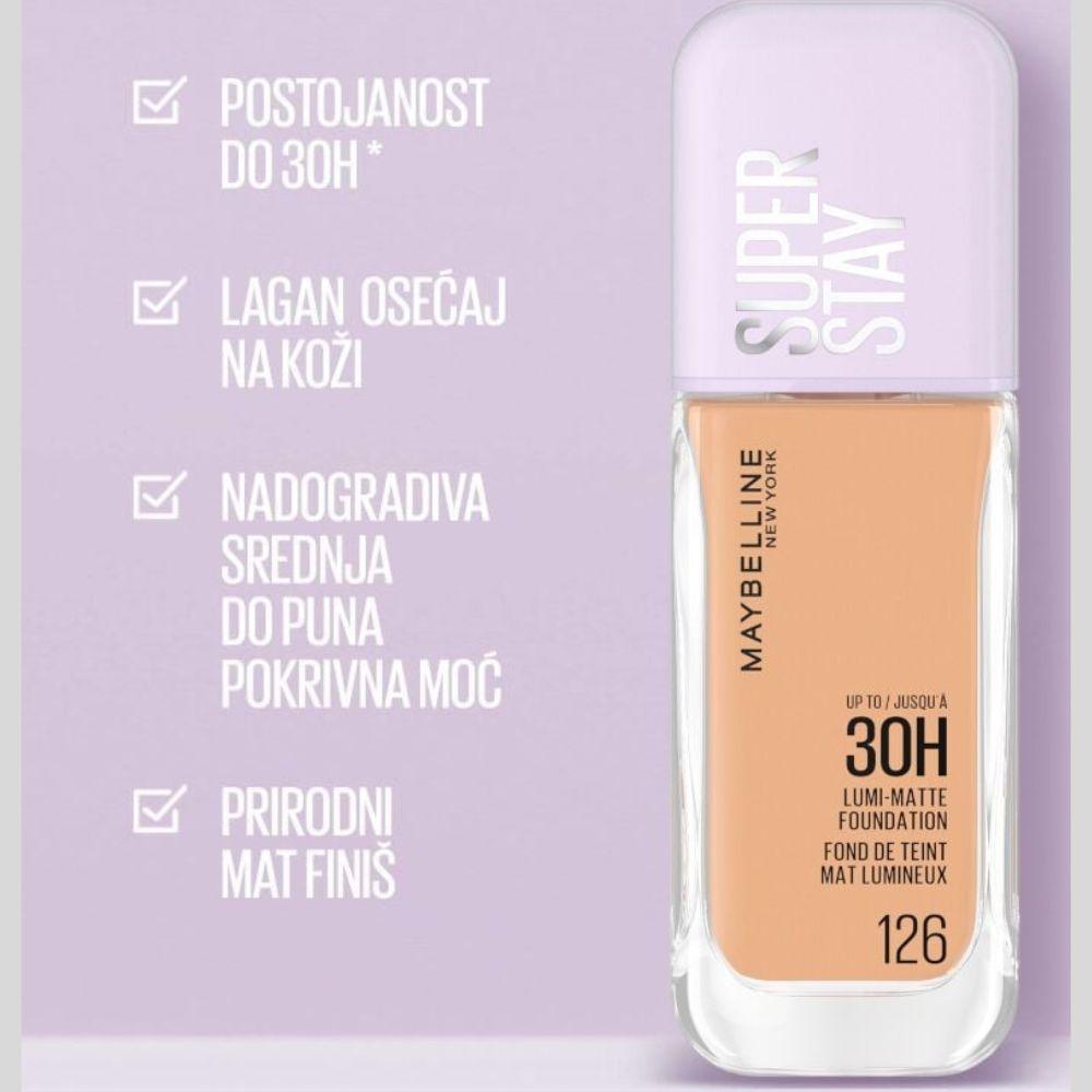 Maybelline Super Stay Lumi Matte puder 126 – prirodni mat ten i dugotrajna postojanost