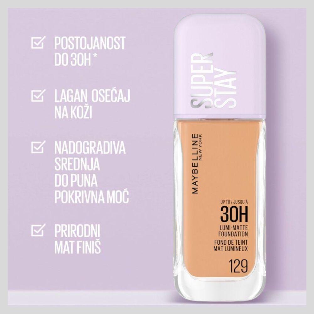 Maybelline Super Stay Lumi Matte tečni puder nijansa 129 – dugotrajna mat pokrivenost za sve tipove kože