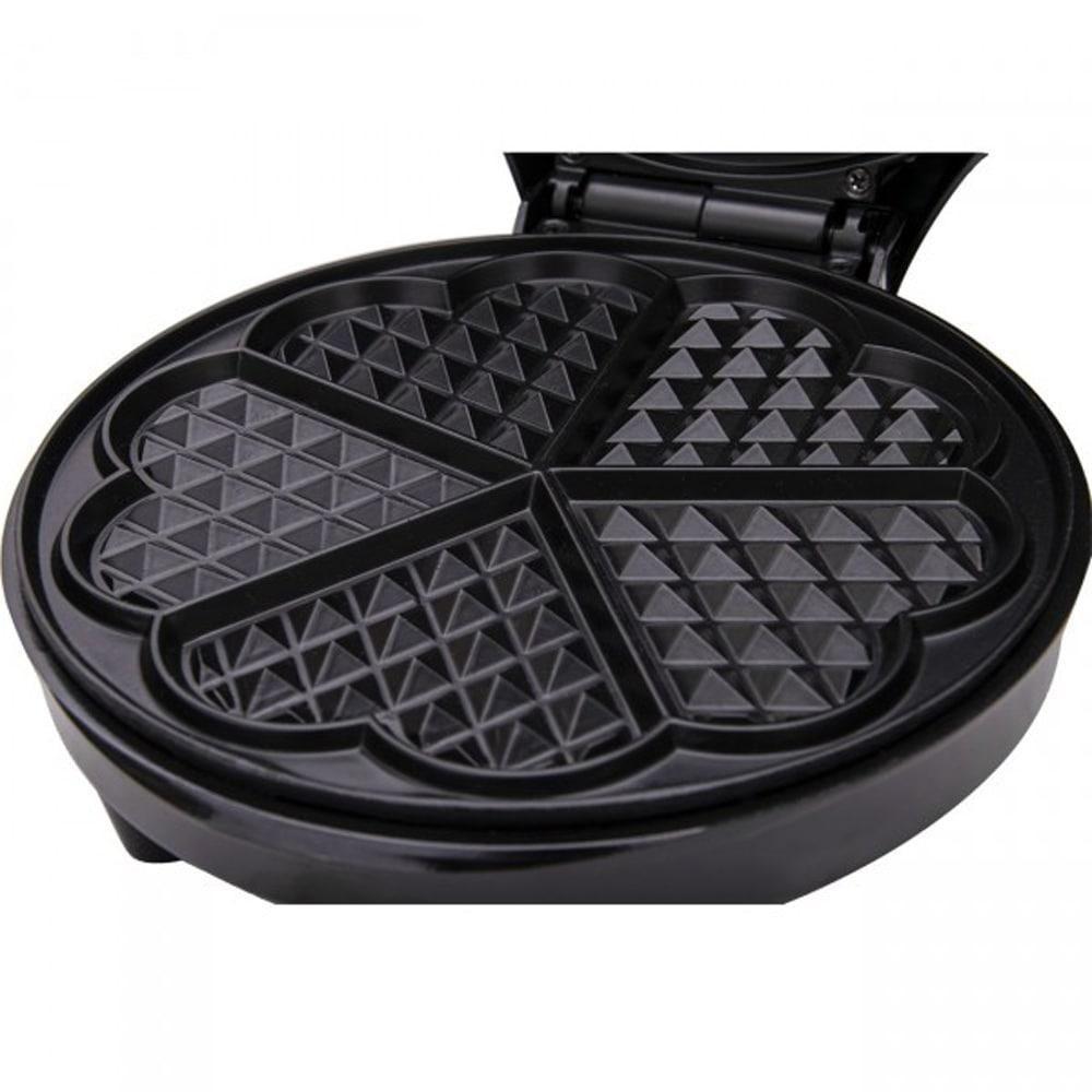 Rosberg R51442GB Aparat za galete – 1200W, 5 kalupa u obliku srca, Crni