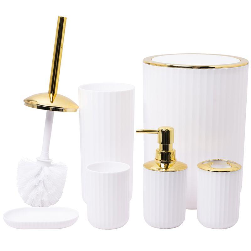 Set kupatilskog pribora sa zlatnim detaljima LIAO H130506