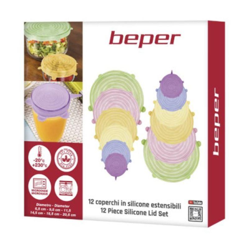 Set silikonskih poklopaca 12 kom C102COC101 rastegljivi BPA free za posude i čaše