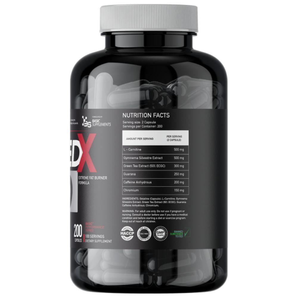 ShredX PRO sagorevač masti 200 kapsula Basic Supplements