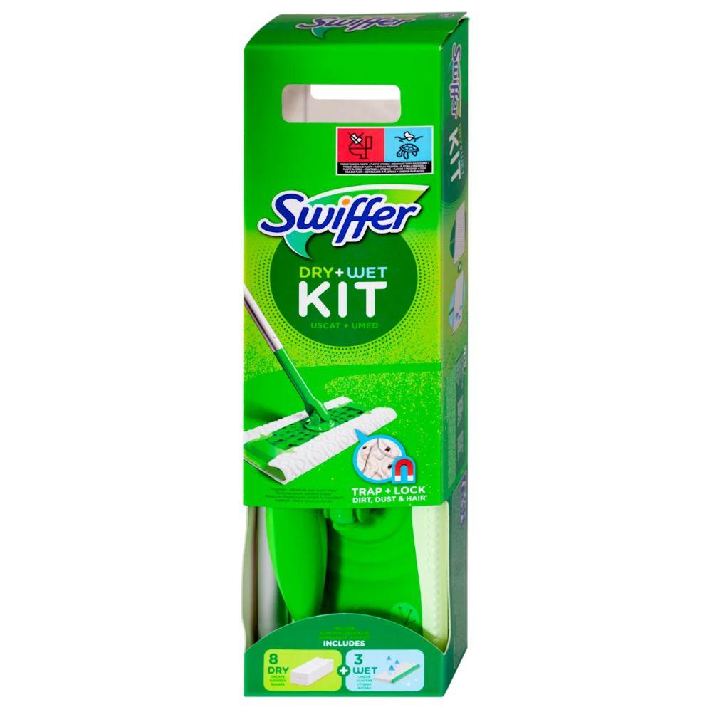 Swiffer DRY+WET KIT rotirajuća glava 360° za teško dostupna mesta