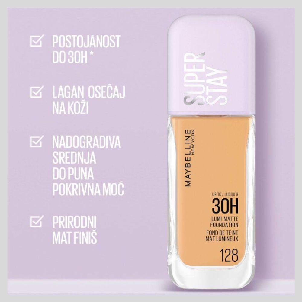 Tečni puder Maybelline Lumi Matte nijansa 128 – lagana tekstura i otporan na znoj