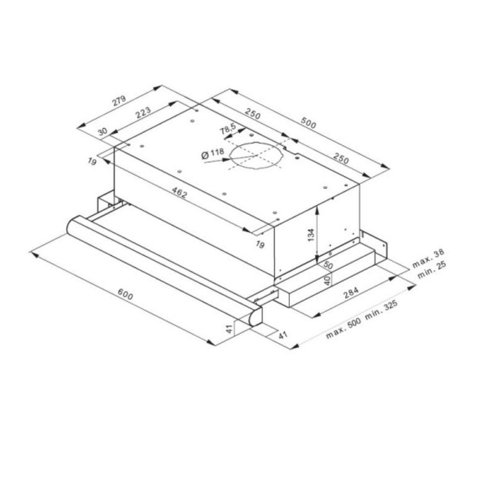 Ugradni aspirator Hansa OTS6251IH sa 3 nivoa brzine